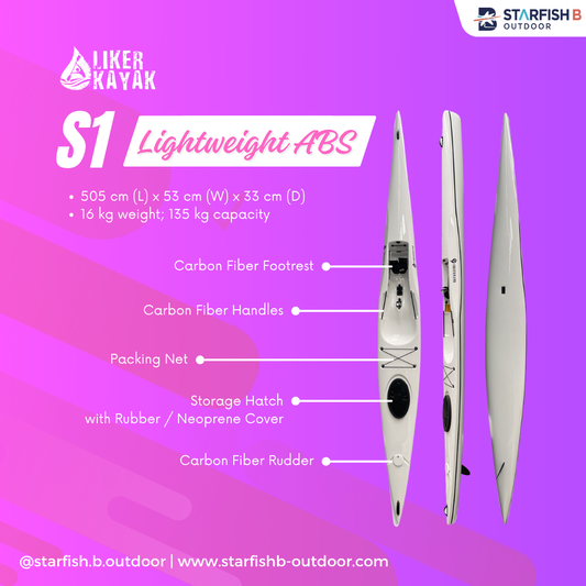 LIKER KAYAK | S1  | ABS Plastic Lightweight Single Surfski